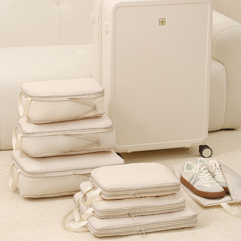 Lxoraziy Set of 4 Compression Packing Cubes, Ultra Lightweight Expandable