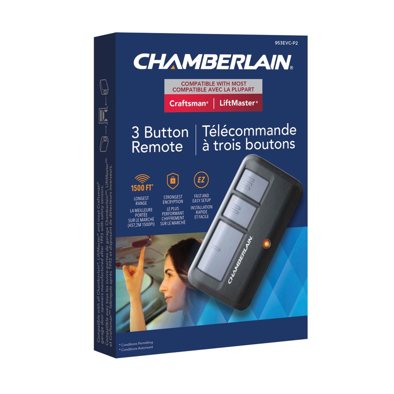Chamberlain G953EVC-P2 3 Button Garage Door Opener Remote