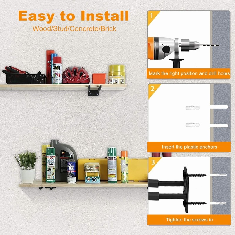 TORACK 4 Pack Garage Storage System Hooks, Heavy Duty Wall