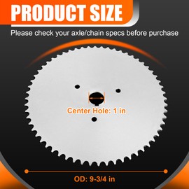 60 Tooth Go Kart Live Axle Sprocket for 40 41 420 Chain with 1" Bore 1/4" Keyway Compatible with Yerf-Dog Murray Go Karts by Podoy