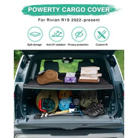 Powerty Cargo Cover for Mitsubishi Outlander 2014-2020 (Manual Liftgate Only) Trunk Cover Retractable Rear Shield Shade (Not Fit Electric Liftgate or Outlander Sport)