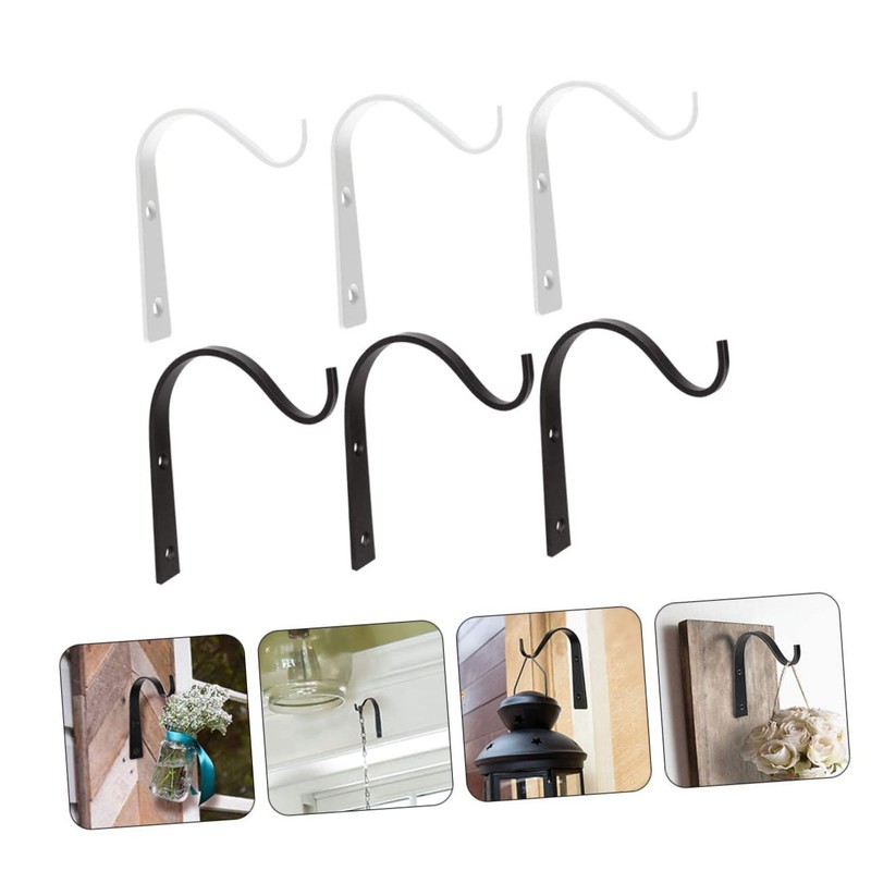 Mipcase 6pcs S Shape Wall Mounted Flower Basket Hooks Durable