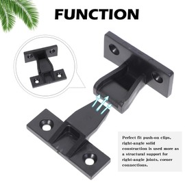 10 PCS Press Fit Panel Clips,Drop On/Hook On Push in Plinth Fasteners Fittings,ABS Quick Fitting Furniture Panel Board Connector,Mount Fasteners for Kitchen Cabinets Wardrobe Bed Table(Black)