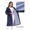 Womens Long Hooded Rain Jacket Waterproof Lightweight Raincoat Windbreaker Navy