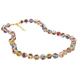 Glass Of Venice Italian Murano Glass Necklace Millefiori Mosaic Transparent Multicolor - Murano Glass Necklace for Women