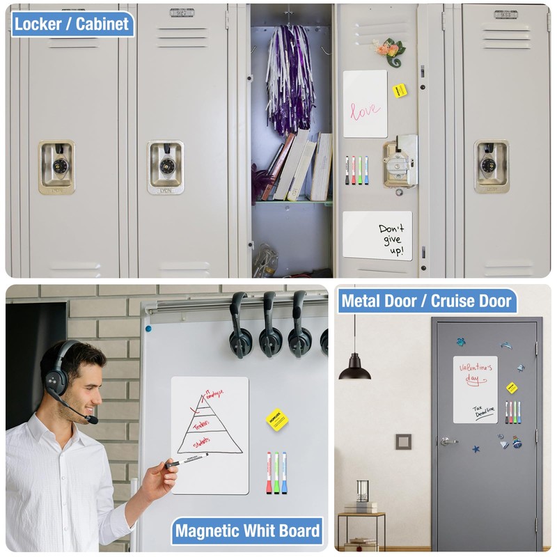 HOMiDEK Magnetic Whiteboard for Fridge, Refrigerator Dry Erase Board, Small