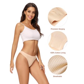 voenxe Women Bikini Underwear,Seamless Breathable Ladies Panties,No Show Comfortable Briefs Undies for Women,Hipster,5-Pack