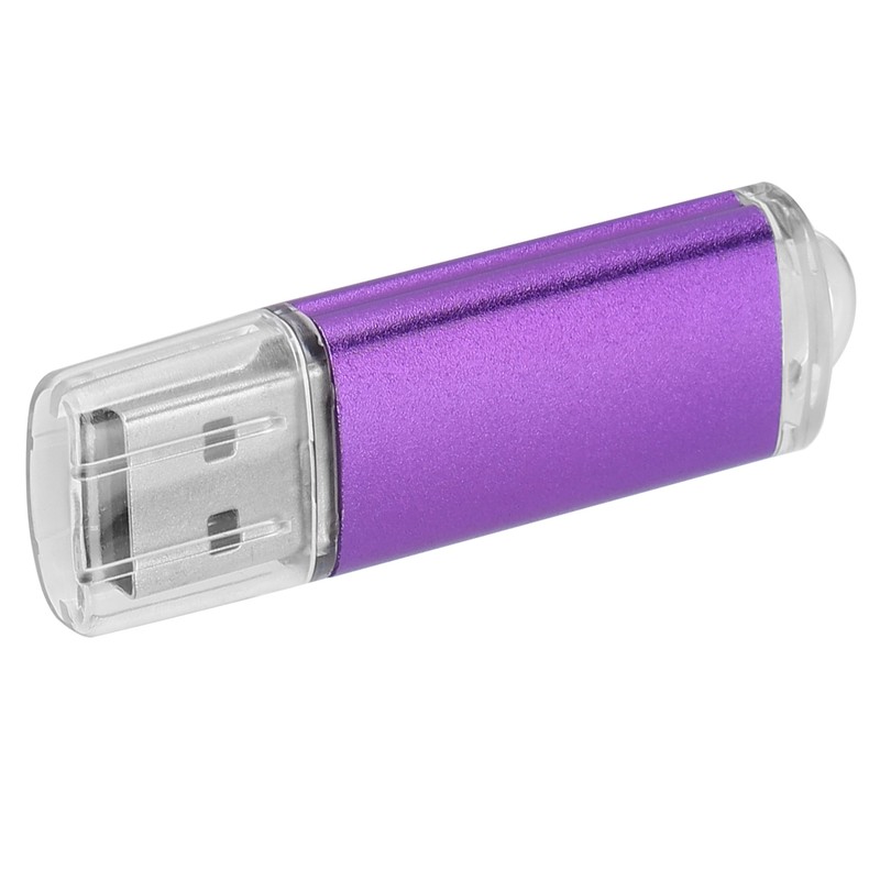 USB Flash Drive Transparent Cover Purple Portable Storage Memory Stick
