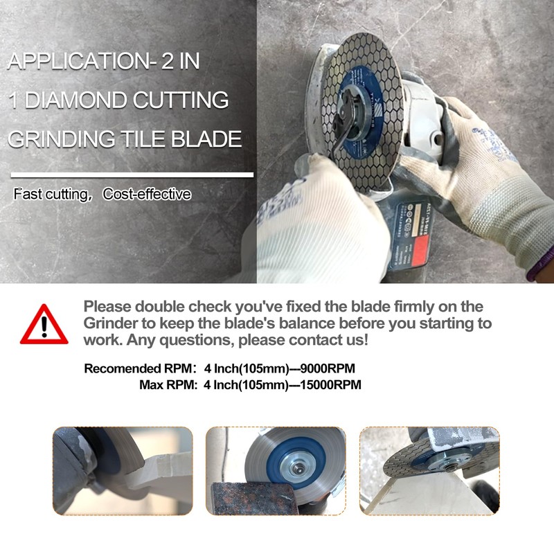 Diamond Granite Cutting Wheel 4 inch - BRSCHNITT 105mm Vacuum