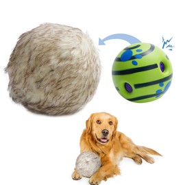 Nocciola Wobble Giggle Ball for Dogs, Interactive Dog Toys for Boredom, Squeaky Ball Dog Toys to Keep Them Busy, Pet Toys for Small Medium Large Dogs, Fun Giggle Sounds When Rolled or Shaken (L)