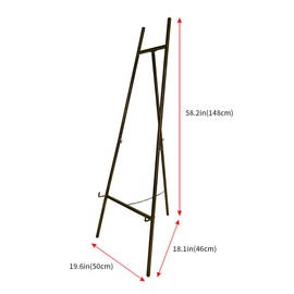 SULIANG Metal Easel Stand with Chain Support for Mirror,Iron Floor Easels for Display Wedding Sign,58 Inch Adjustable Arts & Crafts Easels(Bronze)