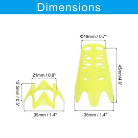 PATIKIL Golf Simulator Tees, 18Pcs Plastic Golf Tees Mat Practice Training for Outdoor Indoor Winter Turf Driving Range, 15 Tall & 3 Small, Yellow