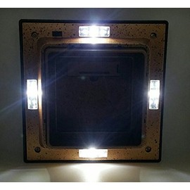 Solar Post Cap Light LED Low Profile Copper Color 4"x4" inch for Vinyl & Wood Bright 4X SMD LED Lighting