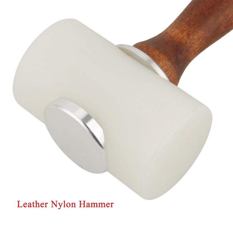 Leather Nylon Mallet, T Shape Wood Leather Carving Mallet Hammer