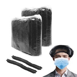 200 Pcs Black Disposable Hair Nets for Service Workers,Non-Woven Caps,Elastic Kitchen Hairnet Head Covers for Nurse Hospital (200Pcs)