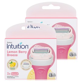 Intuition Lemon Berry Breeze Women's Epilator Razor Blade Refill, 3 Pack, 2 Pieces / 인튜이션 레몬 베리 브리즈 여성 제모기 면도날 리필, 3개입, 2개