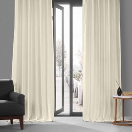 HPD Half Price Drapes French Linen Curtains 108 Inches Long Room Darkening Curtains for Bedroom & Living Room 50 X 108, (1 Panel), Ancient Ivory