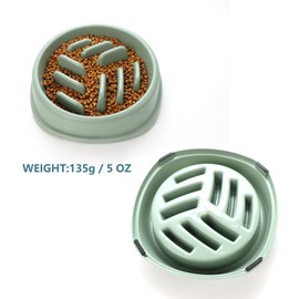 YANEVIVPM Slow Feeder Dog Bowls 2.5 Cups Dog Food Bowls, Pet Bowl Slow Eating Healthy Design Help Dog Slow Down Eating (B-Green)