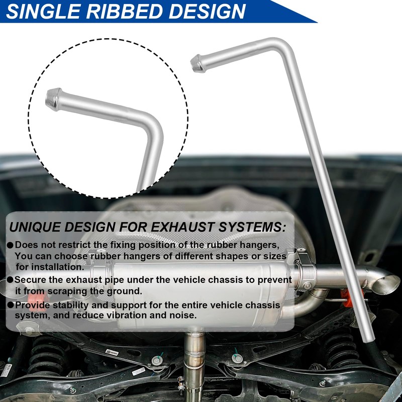 CAROTUPY 304 Stainless Steel Exhaust Hanger Rod, 4Pcs 9.5" Long