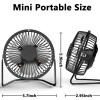 No brand Black Desk Fan - 4-Inch Mini Fan 360°Adjustable