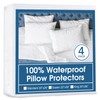 4 Pack Pillow Protectors with Zipper Standard Size Breathable &