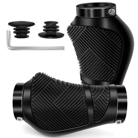 GOUNNU Ergonomic Bicycle Grips, Non-Slip and Shock-Absorbing Bicycle Grips, Double Lock-On Design for 22.2 mm Bicycle, BMX Road Bike, E-Bike (Black (90 mm + 90 mm))