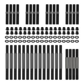 ISINFLASH 12-Point Cylinder Gasket Head Stud Bolt Set Compatible with Chevy Small Block SBC 350 265 267 283 302 305 307 327 383 400 Engines Replace 134-4001 PCE279.1001