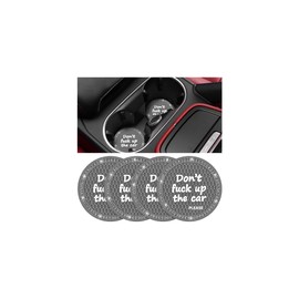KHGUZ Bling Car Cup Coaster, 4PCS Anti Slip Crystal Rhinestone Vehicle Drink Insert Mat, 2.75 Inch Diamond Automotive Interior Coaster Decor Accessories, Universal for SUV, Sedan, Truck (Gray)