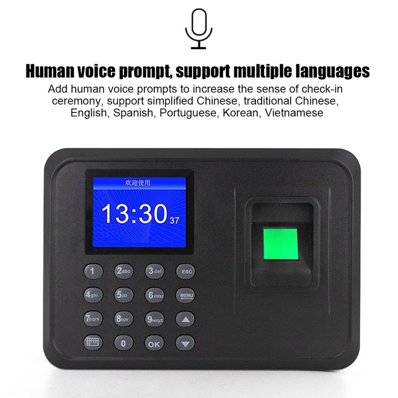 2.4in Screen Biometric Fingerprint Password Attendance Machine Time Clock Recorder