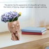 Girl Head Flowerpot Fadeless Durable Resin Face Planter Decorative Succulent
