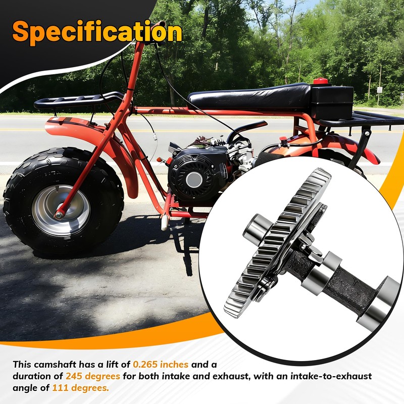 Zorqon Camshaft Replace for .265 Compatible with Predator 212cc Non-Hemi