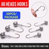 20PCS Jig Heads High Chemically Sharpened Hooks, Fishing Tackle for
