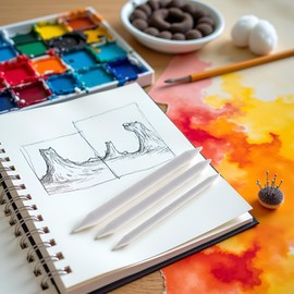 3 Sizes Blending Smudge Stump Stick Art Drawing Tools Deft Art Pencils, Drawing Pencils Sketch White Pens for Artists Students Beginner for Student Artist Charcoal Sketch Drawing Tools Drawing Media