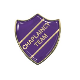 Chaplaincy Team Gel Domed Purple School Shield Badge