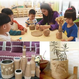 Fafeicy Hilo de Yute de 300M de Longitud y 1mm de Diámetro para Accesorios Artesanales, Decoración del Hogar con Envoltura Simplista