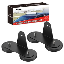 Nilight 2PCS Magnetic Base LED Light Bar Mounting Brackets, Powerful Sucker Holder for Straight Curved Side-Mounted Light Bar Mounting on Hood Roof, 2 Years Warranty, Black