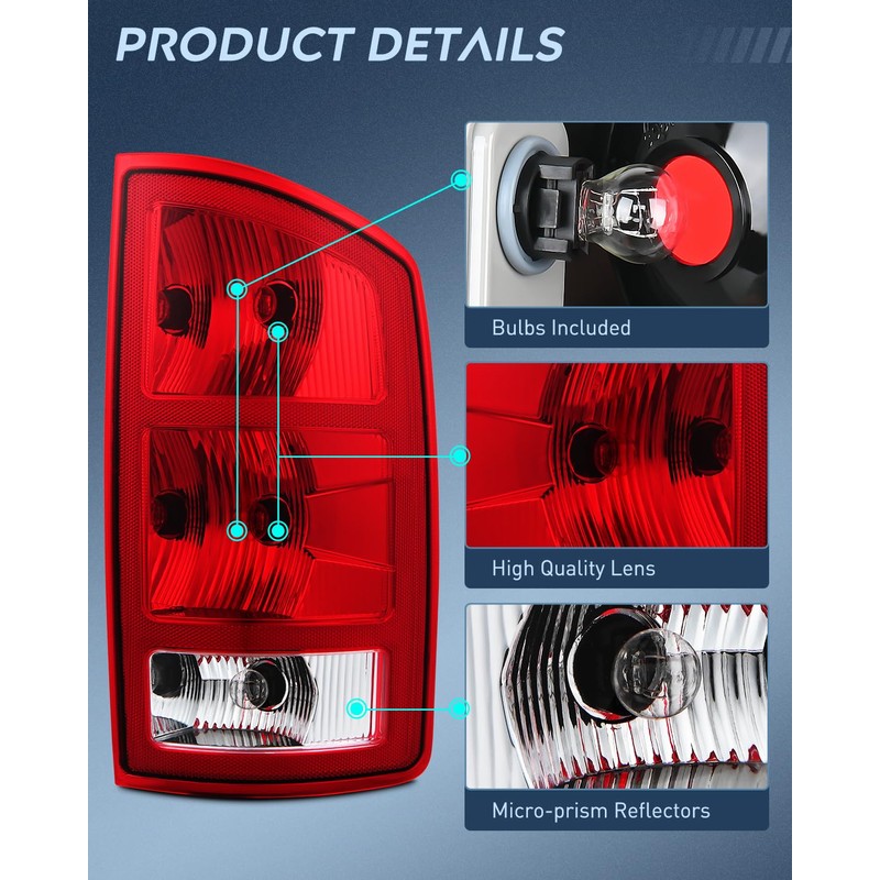 Nilight Taillight Assembly Compatible with 2002 2003 2004 2005 2006