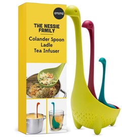 The Nessie Family by OTOTO - Pack of 3 Tea Infuser, Soup Ladle, and Colander - Cute Kitchen Accessories, Cooking Gifts, Funny Kitchen Gadgets, Kitchen Gifts
