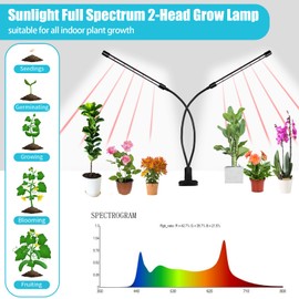 Hywyimlait Grow Lights for Indoor Plants, 84LEDs Clip Plant Lights, Full Spectrum LED Plant Growing Lamps with FlexibleGooseneck4/8/12/18H Timer, 3 Spectral Modes, 10 Dimmable Levels (1 Pack)