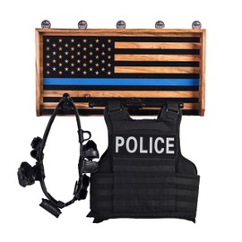 Guard The Line Police Gear Rack - Law Enforcement and Military Wall Rack Organizer - Duty Vest, Uniform & Plate Carrier Hanger - Duty Belt Holder - Tactical Gear Holder
