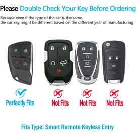 JOYEAR for Chevy Key Fob Cover with Key chain Compatible with 2022-2025 Silverado 1500 GMC Sierra 1500, 2024-2025 Silverado Sierra 2500HD 3500HD Car Accessories (Silver-Black, 4 Buttons)