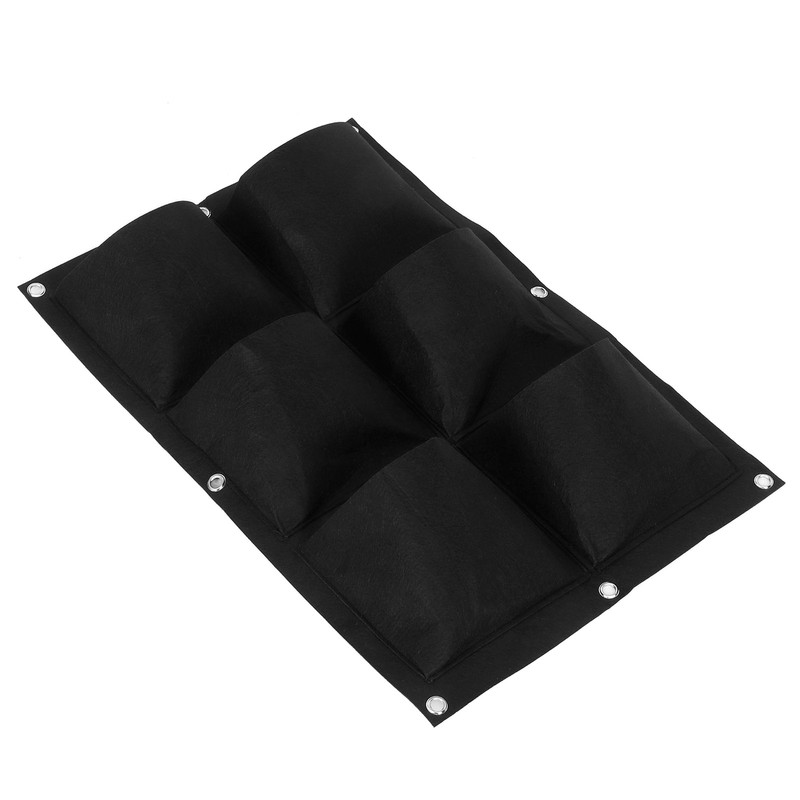 3Pcs 6 Pocket Plant Growing Bag Degradable Wall Hanging Felt