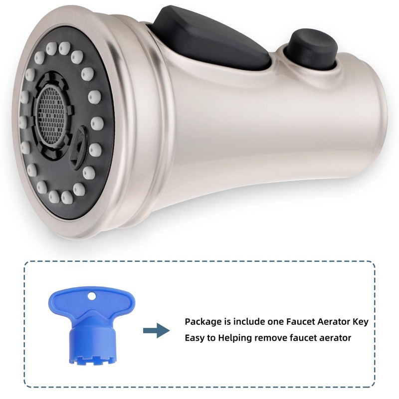 iFealClear Universal Pull Down Kitchen Faucet Spray Head, Three Function