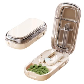 keyxer Tablet Divider, Tablet Divider for All Tablets, Pill Divider with Storage Compartment, Tablet Cutter for All Tablets, Portable Pill Cutter for Travel, Tablet Separator