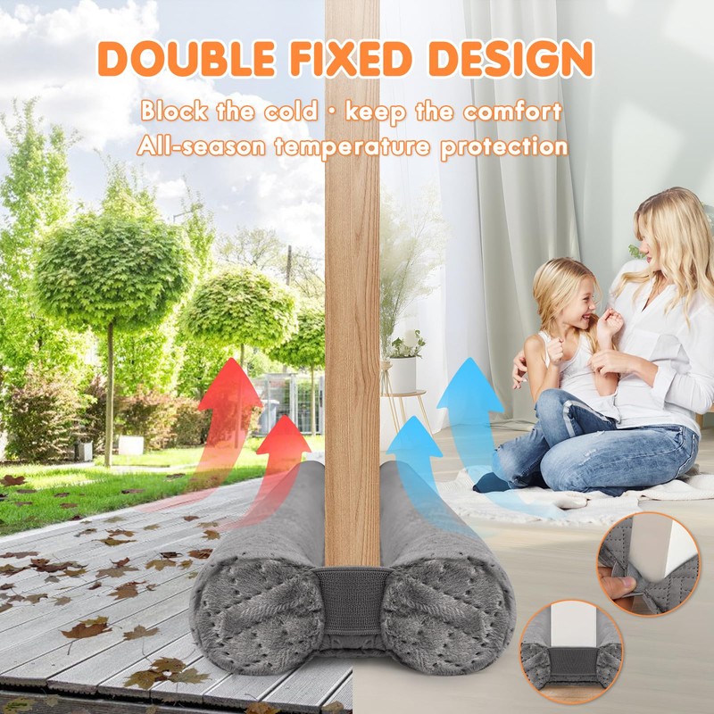 Premium Velvet Under Door Draft Stopper, Door Draft Stoppers for