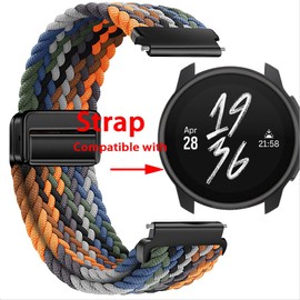 GIOPUEY Bracelet Compatible with Suunto Race S 45 mm, Braided Nylon Bracelet [Unisex] Elastic Replacement Strap - Colourful