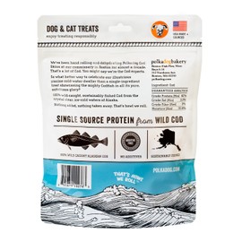 Polkadog Crunchy Alaskan Cod Chip Dog Treats – 100% Wild-Caught Fish Treat for Dogs, Cats – All-Natural, Grain-Free, Gluten-Free Pet Chips – Single Ingredient Snacks – 3.5 oz.