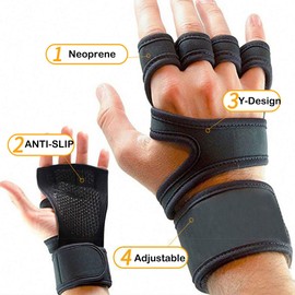 SVDpirit (Pair Ventilated Weight Lifting Gym Workout Gloves with Wrist Wrap Support for Men & Women,Non-Slip,Full Palm Protection,Weightlifting,Training HSZ005BM