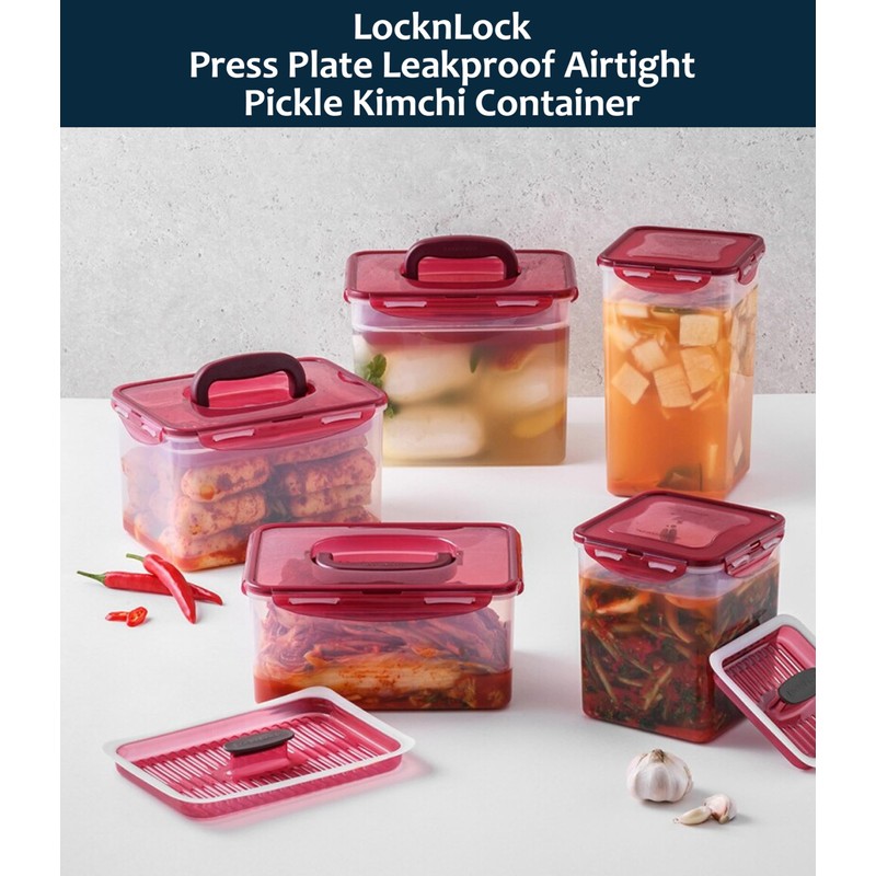 Lock & Lock BPA Free Rectangular Pickle Kimchi Press Ferment