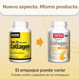 Jarrow Formulas Colageno Tipo2 1000mg 60 Cáp - Colágeno Hidrolizado Tipo 2 - Piel - Huesos - Cartílagos - Hecho en USA